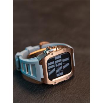 本亦優品iwatch8手表改裝理查德鈦合金保護殼AppleWatch7表帶輕盈