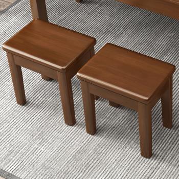 現代簡約家用全實木方凳客廳餐桌木板凳梳妝凳小板凳拆裝組裝