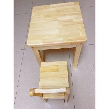 實木兒童書桌雙人學習家用寫字桌幼兒園桌子網紅60木桌松木小方桌