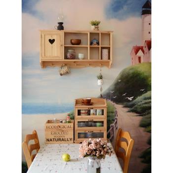 桌面餐邊柜實木收納柜子抽屜式透明廚房置物柜北歐簡約家用小型窄