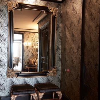 美式復古化妝鏡歐式雕花玄關裝飾鏡壁掛家用臥室法式衛生間浴室鏡