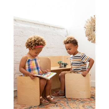 兒童桌椅套裝多功能實木小孩早教學習寫字吃飯玩耍桌幼兒寶寶書桌