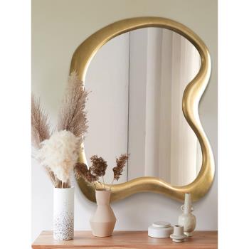 北歐ins不規則裝飾鏡 高端玄關藝術造型鏡子網紅化妝鏡壁掛浴室鏡
