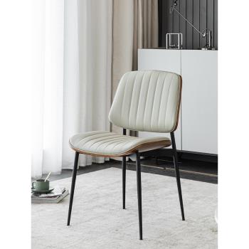 餐椅天然乳膠填充現代簡約輕奢意式曲木家用餐廳會客洽談椅子