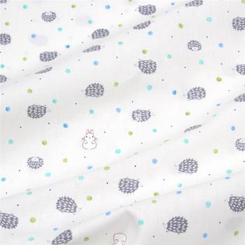 半米 全棉布料 刺猬白兔 日本進口嬰兒童裝家品手帳頭飾服裝面料