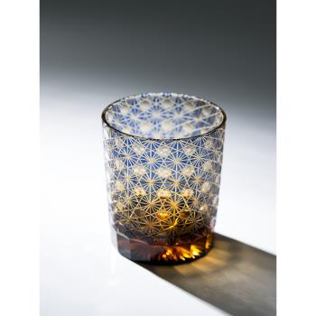 日式威士忌酒杯復古切子水晶杯琉璃杯洋酒杯職人手作雕刻玻璃杯子