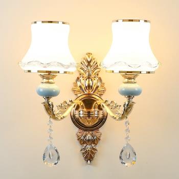 水晶客廳壁燈歐式臥室會所背景墻奢華壁燈簡約現代床頭燈過道燈