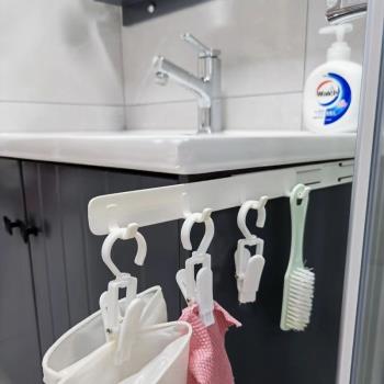 日本浴室洗手間免打孔可伸縮壁掛式縫隙掛鉤廚房門后墻上創意粘鉤