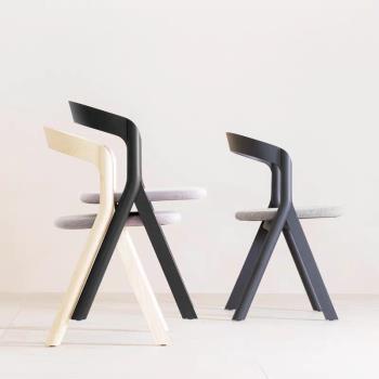 北歐日式現代簡約實木靠背椅餐椅家用咖啡廳休閑創意設計師實木椅