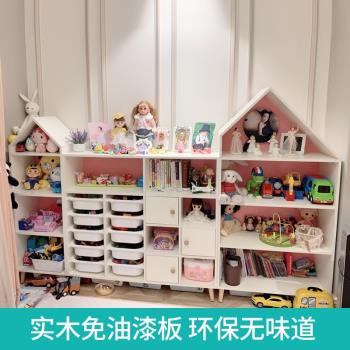 可比熊實木兒童書架收納衣柜分類置物架簡約落地家用小學生繪本架