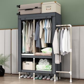 簡易衣柜鋼管加厚組裝鋼架布藝收納布衣柜現代簡約經濟型家用衣櫥