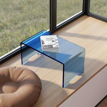 亞克力桌子透明茶幾臥室床上矮桌榻榻米電腦小書桌創意邊幾飄窗桌