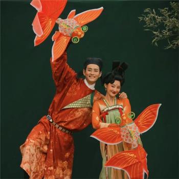 古風紙鳶中式寫真攝影金魚立體風箏國風古裝創意兒童漢服拍照道具