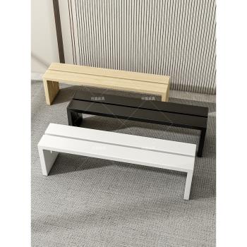北歐實木長條凳現代異形長餐凳進門換鞋凳臥室床尾凳創意原木長凳