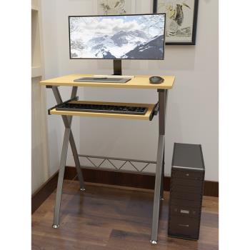 迷你電腦臺式桌簡約現代家用雙層臥室可移動書桌小戶型鋼木小桌子
