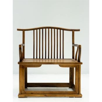 新中式胡桃木圈椅奧坎官帽椅實木禪椅太師椅茶椅靠背主人椅書房椅
