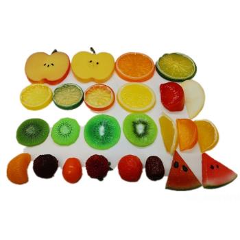 仿真檸檬片假水果塊模型橙子切片塑料草莓西瓜片攝影道具裝飾擺件