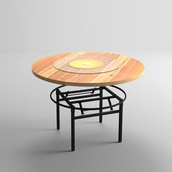 圓桌面板家用實木臺面轉盤10簡易餐桌20酒店商用可折疊圓形桌子