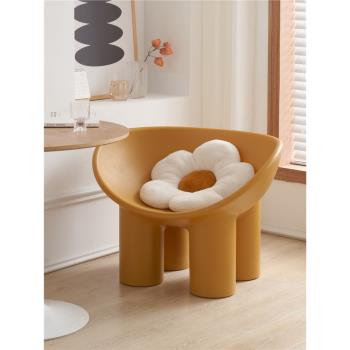 北歐大象腿椅子網紅陽臺凳子沙發椅現代簡約塑料椅戶外懶人椅單人