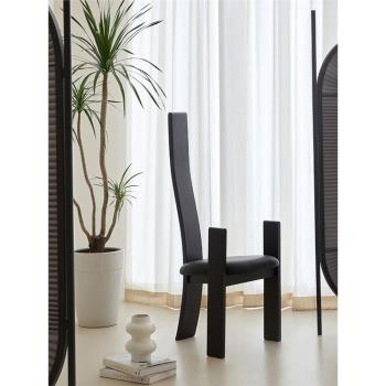 MiKON 中式古典純實木餐椅 設計師推薦主人單椅咖啡廳中古餐椅