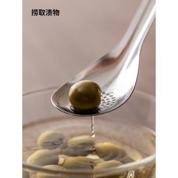 ECHO日本進口不銹鋼漏勺家用mini撈橄欖小勺廚房多功能漬物勺子