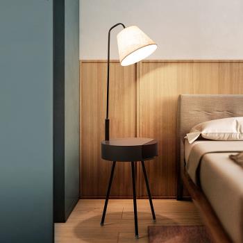 創意床頭柜帶燈一體設計感網紅ins風充電邊幾現代簡約輕奢可遙控