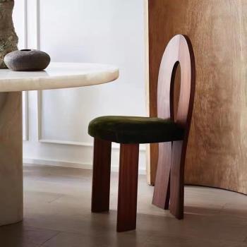 MiKON 現代簡約 設計師人魚餐椅 家用復古椅子侘寂民宿實木餐桌椅