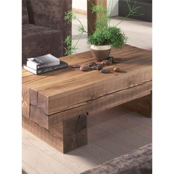 北歐生態原木茶幾木頭創意個性仿古客廳家用簡約實木民宿家具茶桌