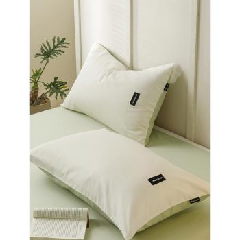 ins水洗棉枕套單件純棉家用枕頭套全棉一對裝枕芯套內膽套48X74cm