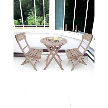 陽臺實木喝茶桌椅組合折疊網紅小型休閑戶外花園一桌二椅兩三件套