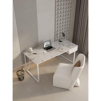 北歐家用巖板書桌奶油風創意新款書房電腦桌子輕奢辦公室辦公桌椅
