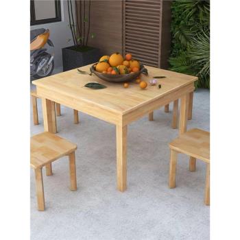 方形實木折疊桌小戶型松木餐桌家用簡易學習桌擺攤收納吃飯八仙桌