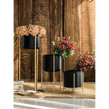 【七茉】創意鐵藝花架北歐花盆陽臺客廳室內落地式簡約家居裝飾