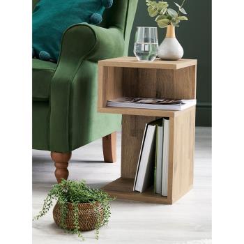 沙發邊幾實木置物架角幾客廳可移動簡約現代茶幾床頭儲物收納柜