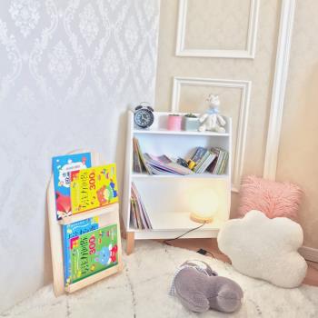 兒童書柜白色寶寶書架幼兒園落地置物架歐式玩具收納架儲物柜
