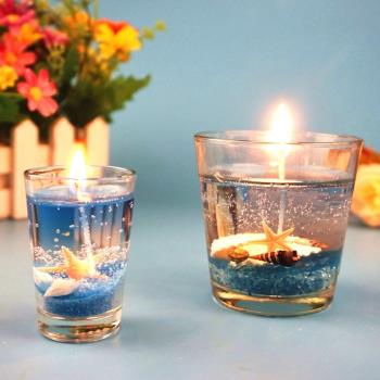 創意禮物果凍蠟燭禮品裝海洋風格婚慶無煙生日蠟燭浪漫燭光晚餐