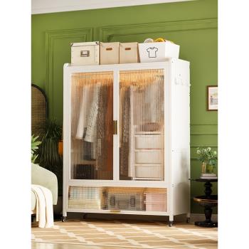 現代風簡約衣柜簡易無甲醛臥室家用小戶型鋼金屬兒童寶寶收納柜子