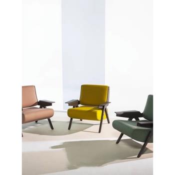 海誠輕奢單人沙發椅異形現代創意簡約設計師客廳臥室陽臺休閑單椅