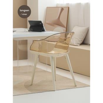 亞克力椅餐椅透明洽談椅露臺休息區餐廳家用客廳椅子現代簡約