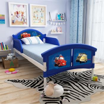 單人塑料兒童小床拼接木板床帶安全護欄環保兒童床 卡通兒童鐵床