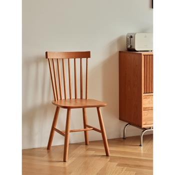 北歐橡木餐椅純實木餐廳櫻桃木椅家用休閑椅日式簡約書房靠背椅