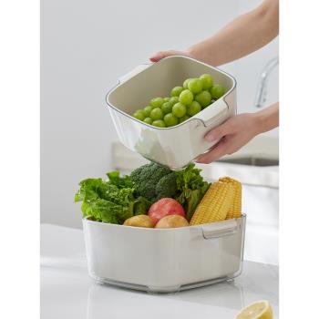 米立風物簡約洗菜盆瀝水籃水果盤客廳家用廚房洗水果濾水籃漏網籃