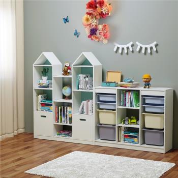可比熊實木北歐寶寶書架繪本架整理柜分類置物架兒童玩具收納架