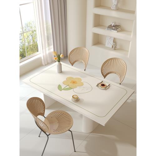 輕奢風桌布防水防油免洗防燙PVC皮革餐桌墊家用長方形茶幾桌面墊