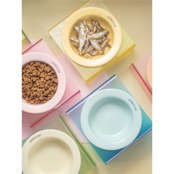 韓國bd同款飛碟貓碗陶瓷寵物碗濕糧碗狗碗貓狗食盆喝水餐桌帶碗架