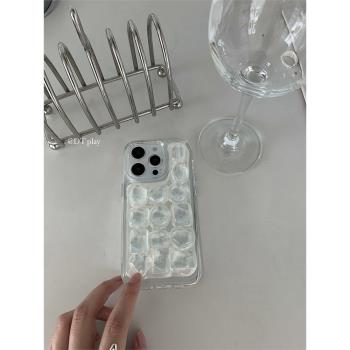 DT play 夏天和冰塊很配韓國ins博主小眾高階氛圍感防摔創意適用於iphone15pro/14promax蘋果11/12/13手機殼