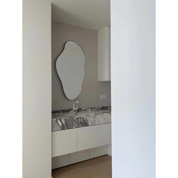 現代簡約不規則浴室鏡子衛生間壁掛異形化妝鏡led智能創意梳妝鏡