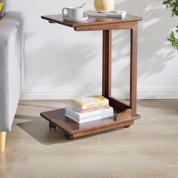 客廳家用小茶幾沙發邊幾可移動邊桌置物架實木角幾簡約現代茶水桌