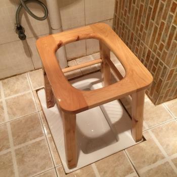 尚熙成人孕婦老人蹲坐便凳實木家用如廁移動馬桶廁所大便凳方便器