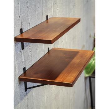 實木墻上置物架一字隔板掛墻桌墻面壁掛層板貨架廚房收納架高承重